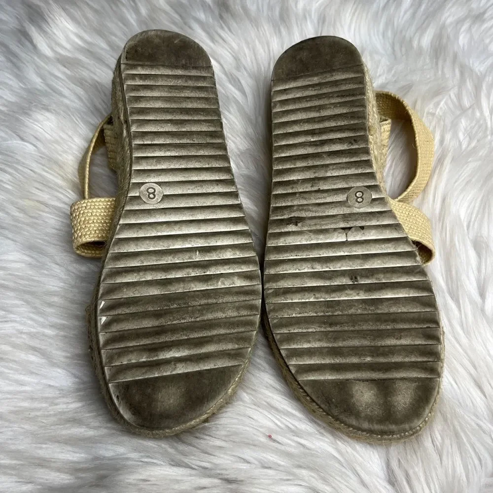 Time and Tru Strappy Platform Espadrilles Tan Size 8